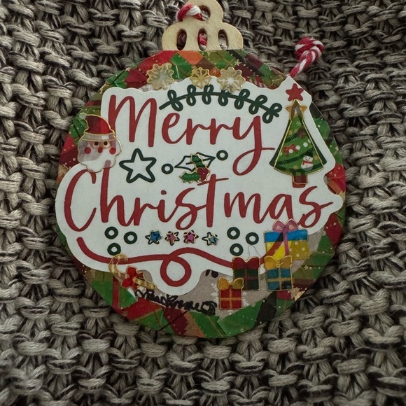 New Handmade 3”x3” Wooden“Merry Christmas” hanging tree ornament $11 - Picture 3 of 7